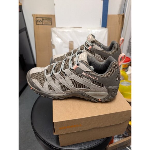 Merrell Women’s Hiking Boots Brown Tan Pink Nature Comfort Size 9.5 - Picture 4 of 12